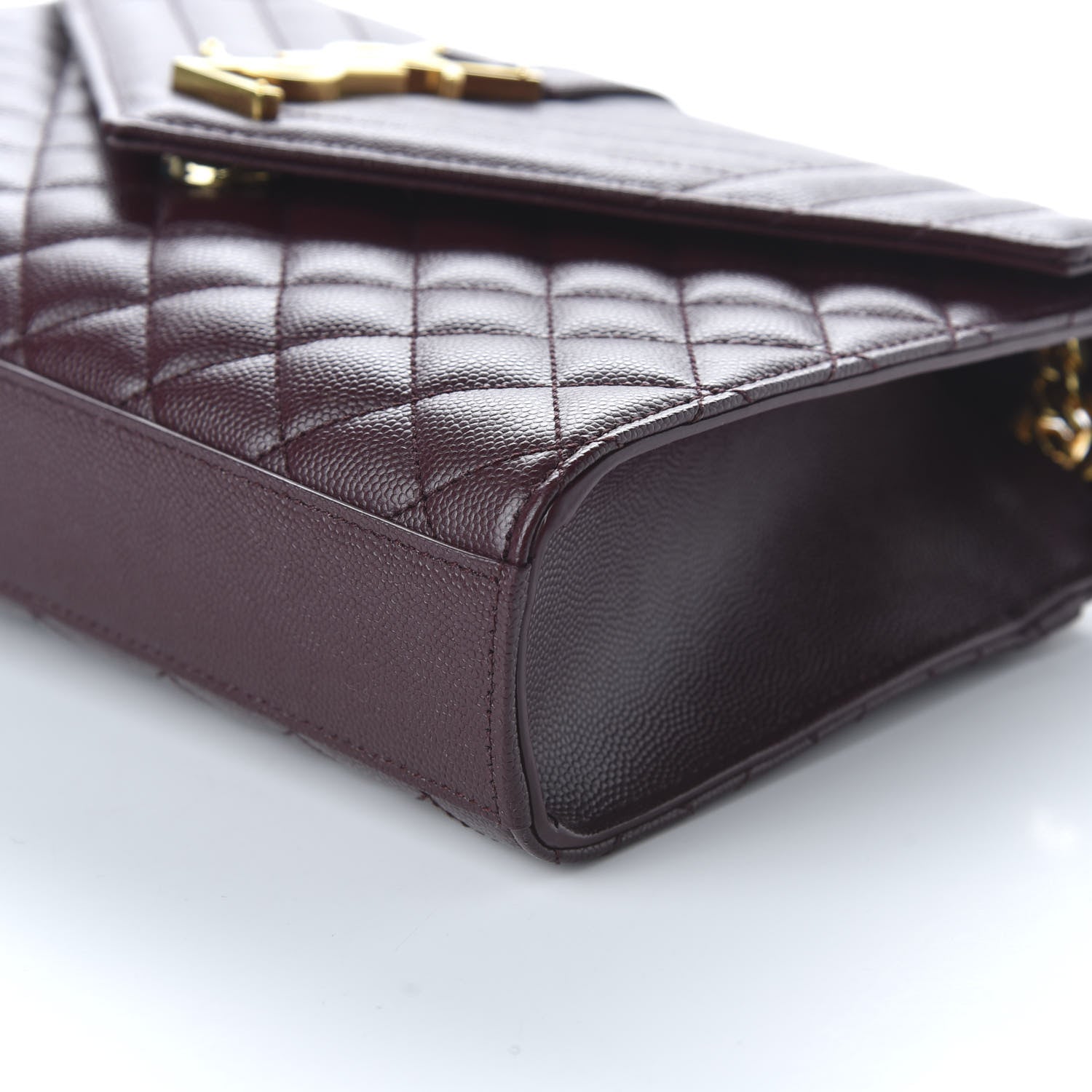 Saint Laurent Grain De Poudre Textured Mixed Matelasse Medium Triquilt Monogram Satchel Rouge Legion 7 of 9