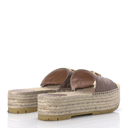 Gucci Nappa Matelasse GG Marmont Platform Espadrille Slide Sandals 41 Porcelain Rose 5 of 16