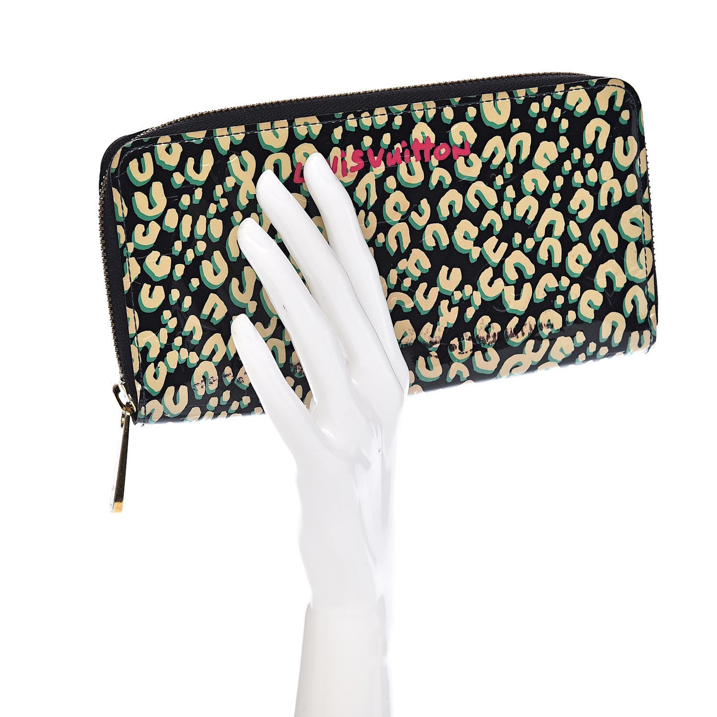 Vernis Leopard Zippy Wallet Blue Infini