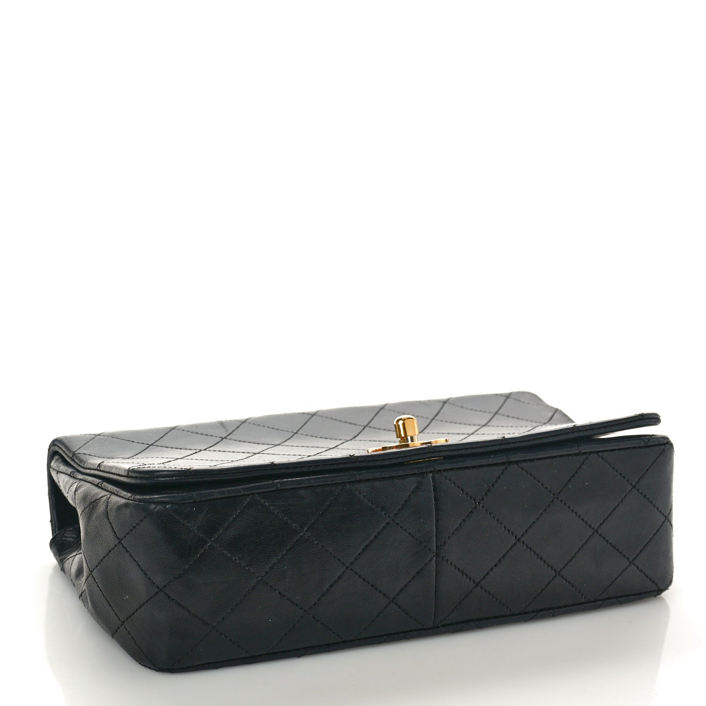 Lambskin Quilted Small Single Flap Black