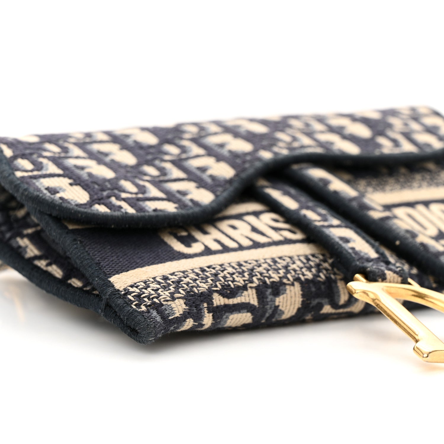 Christian Dior Oblique Slim Saddle Pouch Blue 10 of 12