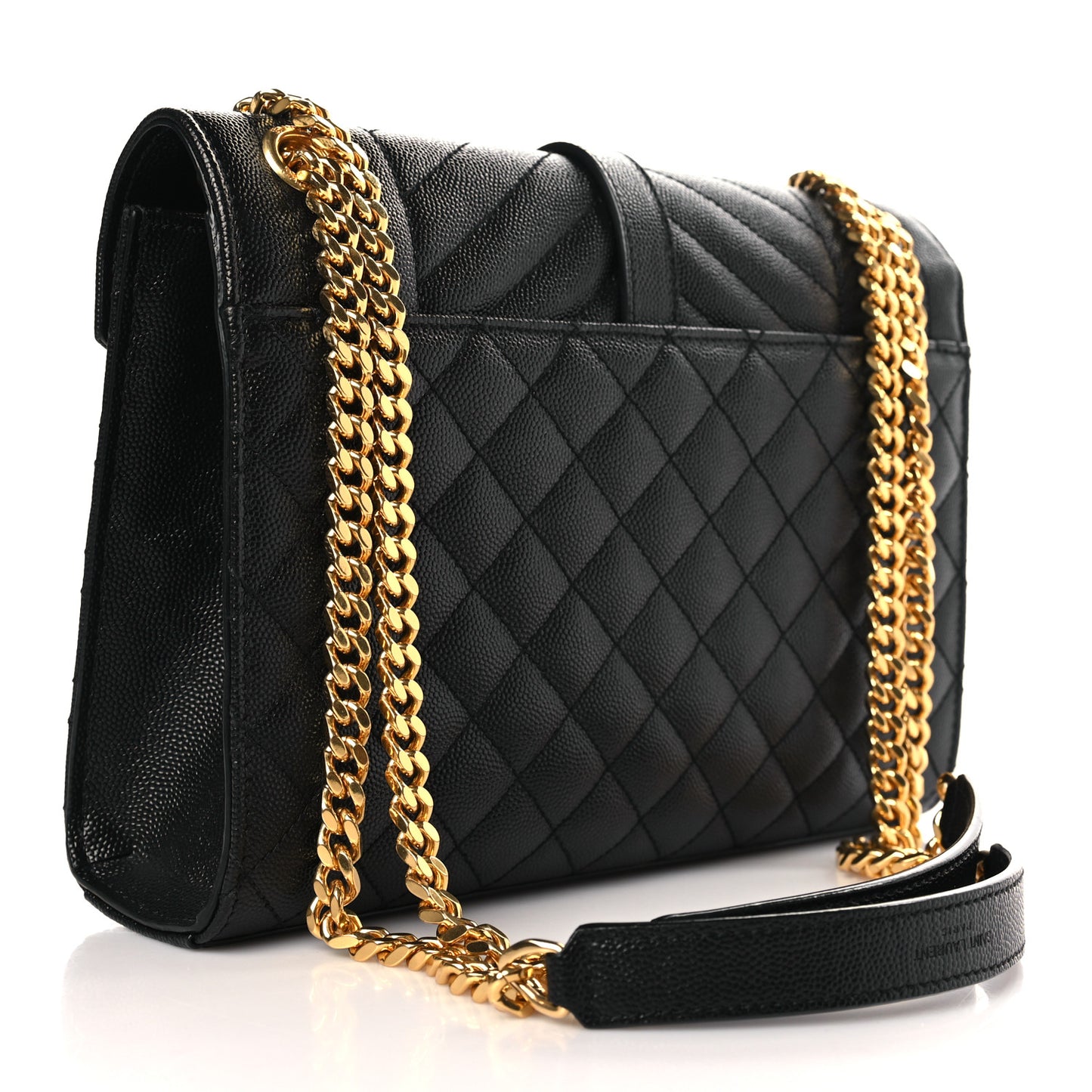 Grain De Poudre Textured Mixed Matelasse Triquilt Medium Monogram Satchel Black