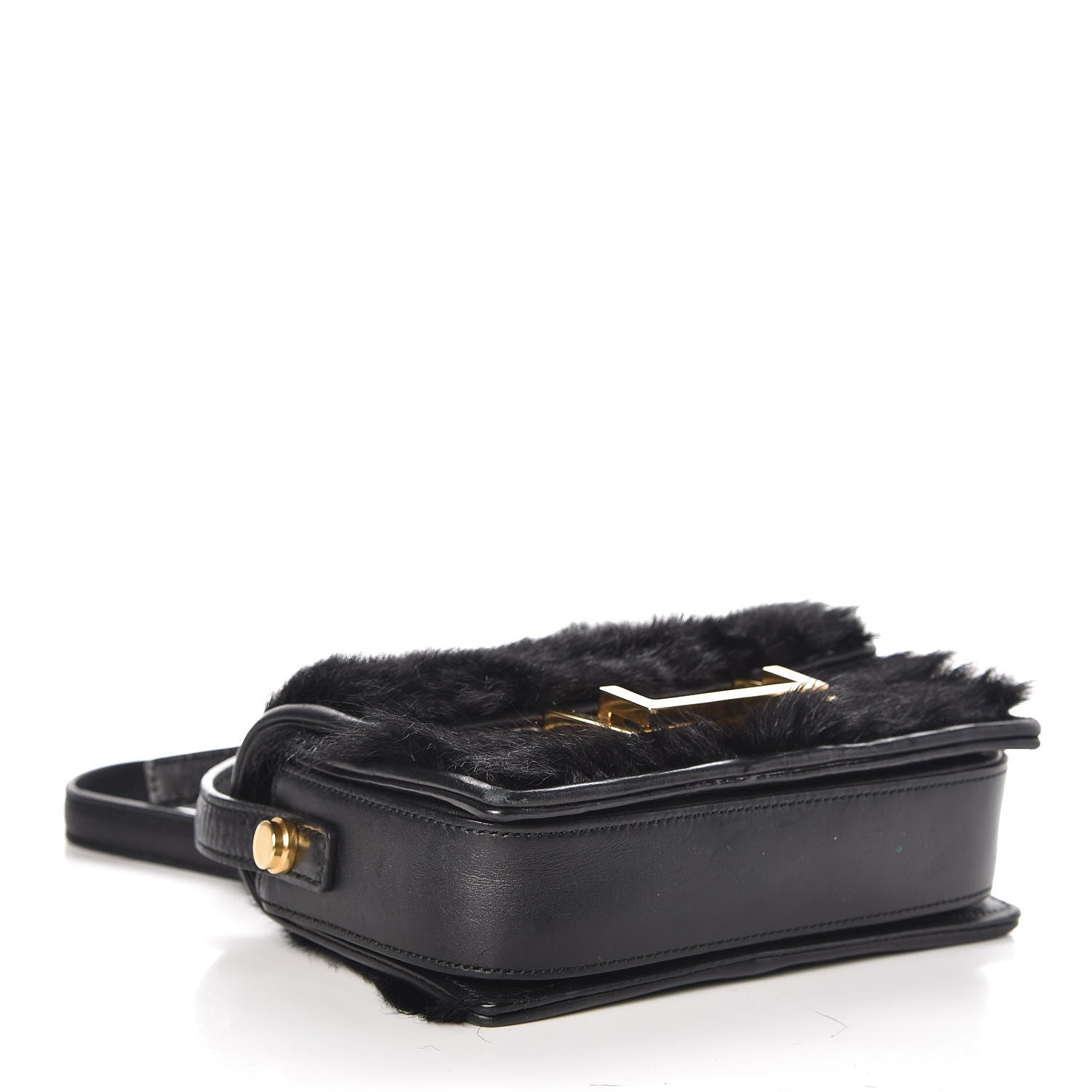 Saint Laurent Calfskin Pony Hair Small Lulu Shoulder Bag Black 4 of 9