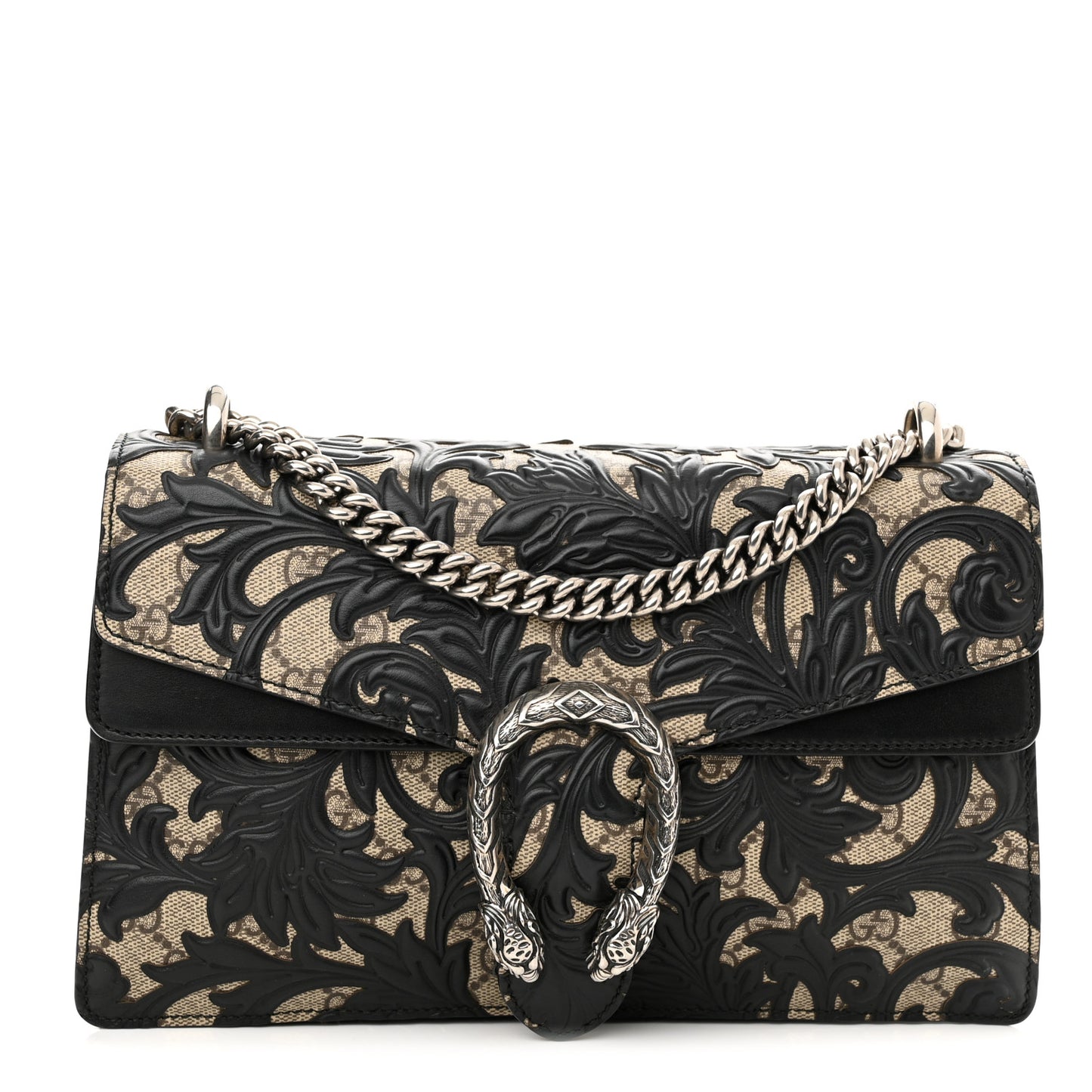 GG Supreme Monogram Arabesque Small Dionysus Shoulder Bag Black