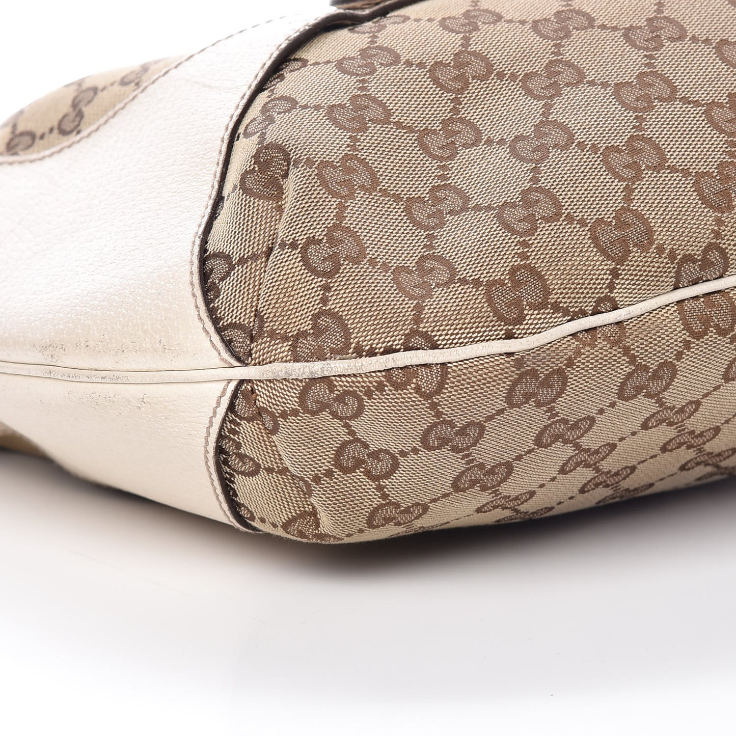 Monogram Calfskin Horsebit Hobo Off White