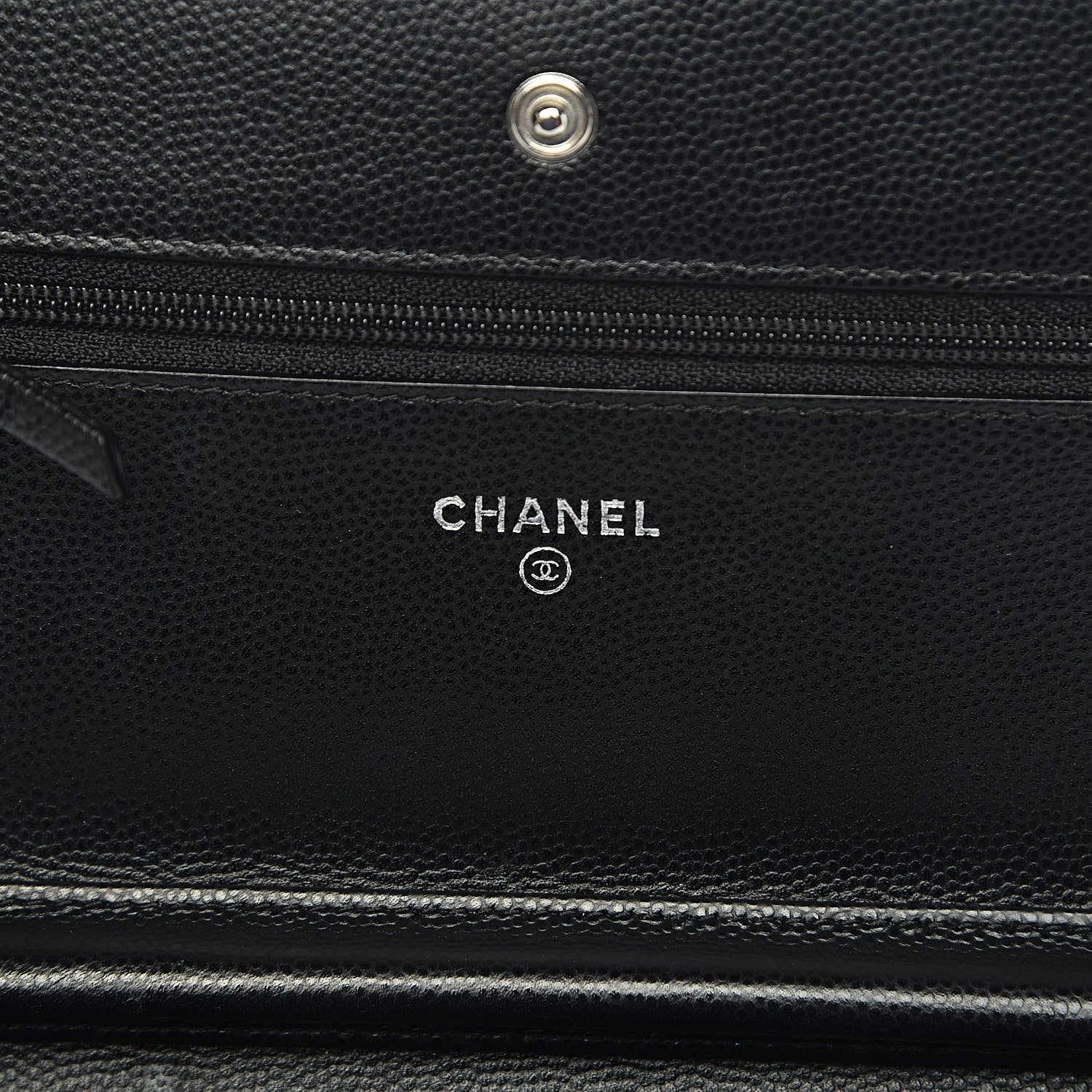 Chanel Caviar Chevron Quilted Wallet On Chain WOC Black 6 of 19