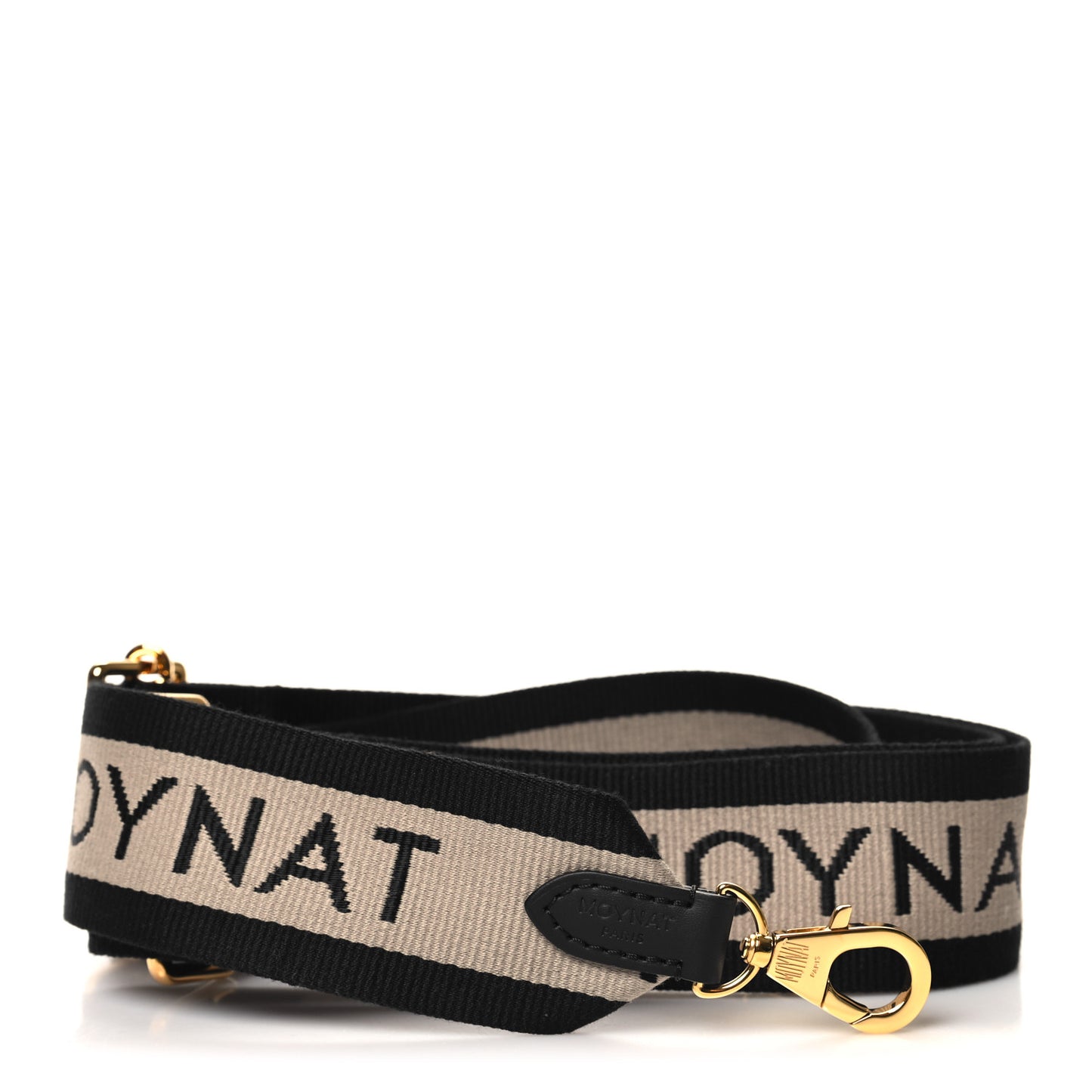 Canvas Calfskin Logo Strap Black Beige