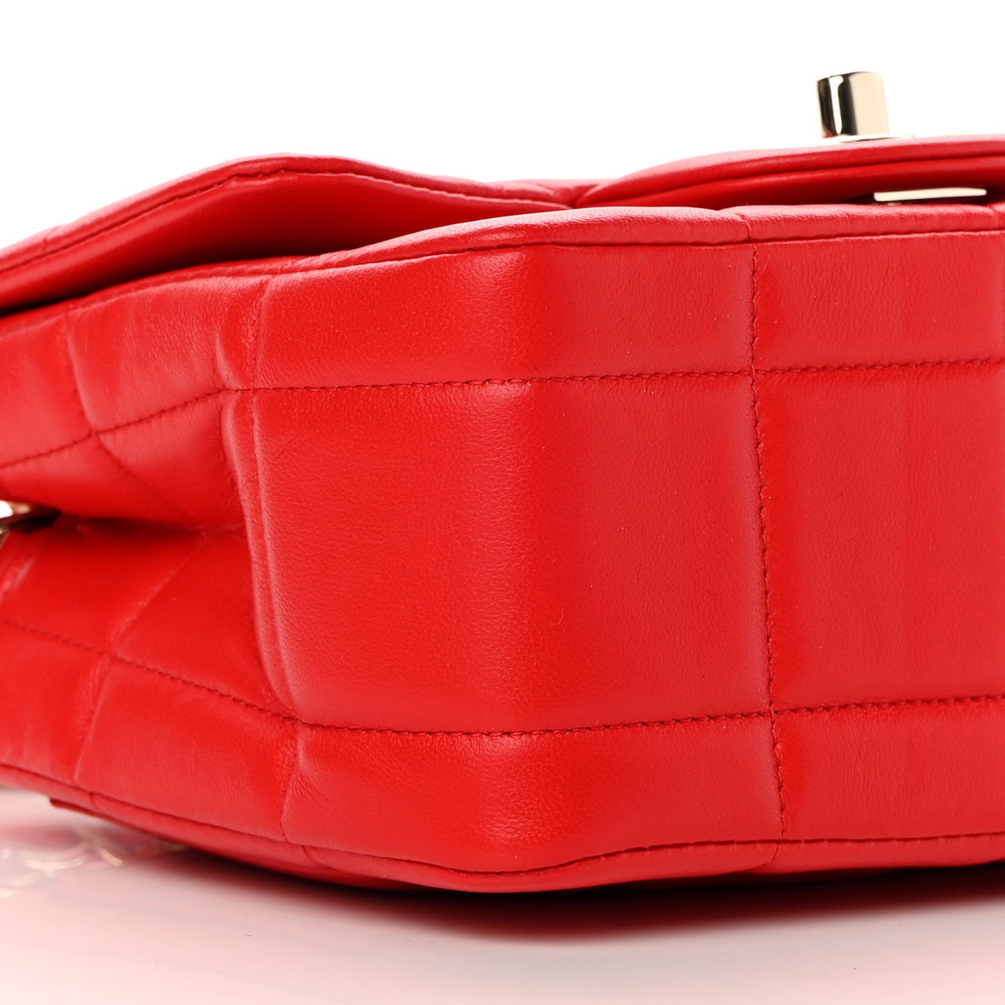 Lambskin Resin Crystal Square Quilted Monacoco Mini Flap Red