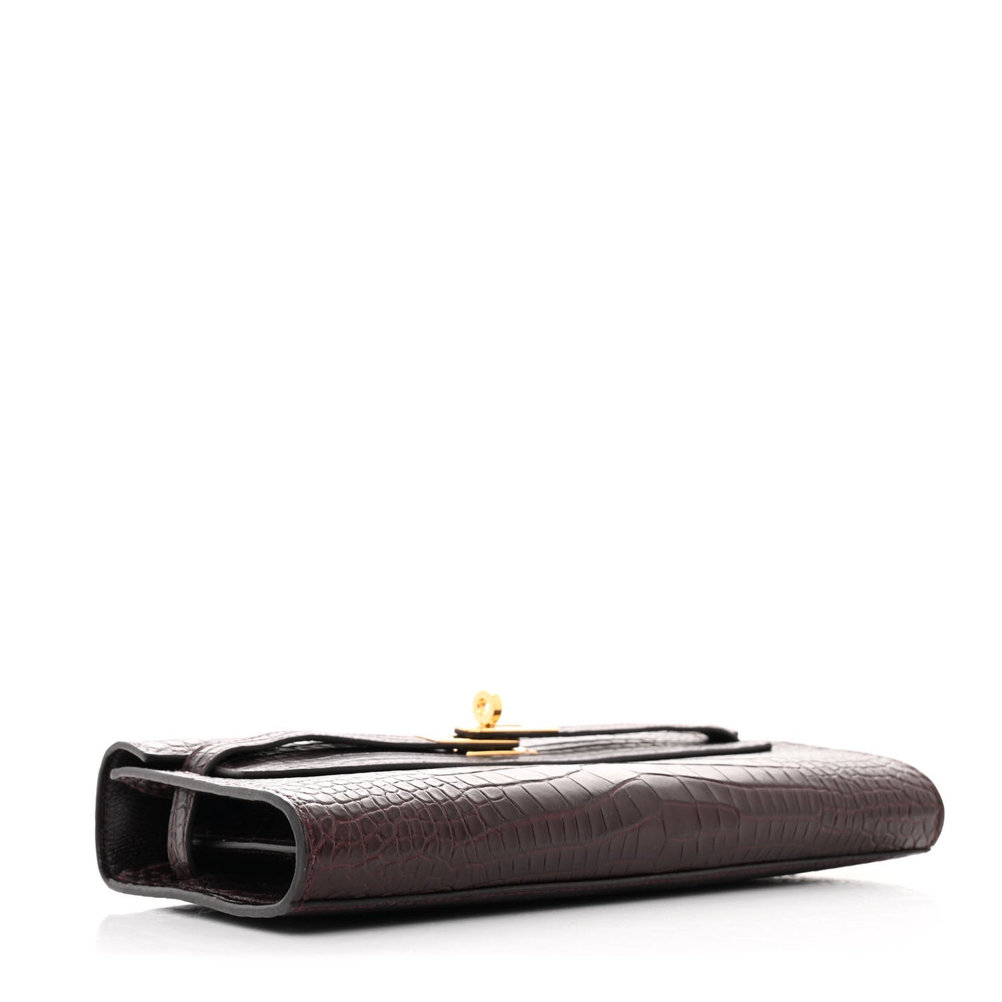 Matte Alligator Kelly Wallet To Go Bordeaux