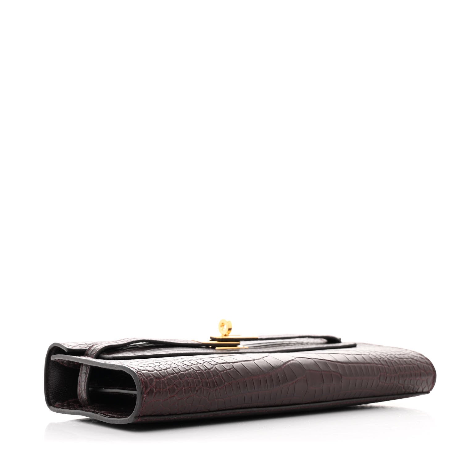 Hermes Matte Alligator Kelly Wallet To Go Bordeaux 4 of 14