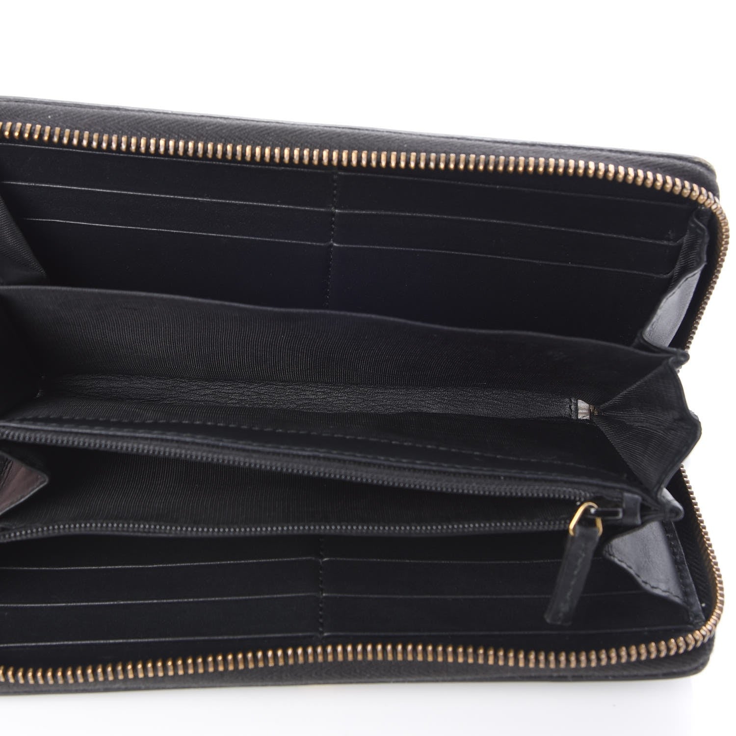 Gucci Calfskin Tiger Head Zip Around Wallet Black 7 of 9