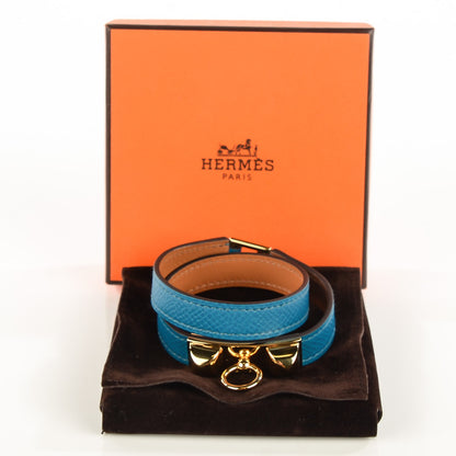 Hermes Epsom Rivale Double Tour Bracelet XS Bleu Izmir 4 of 8