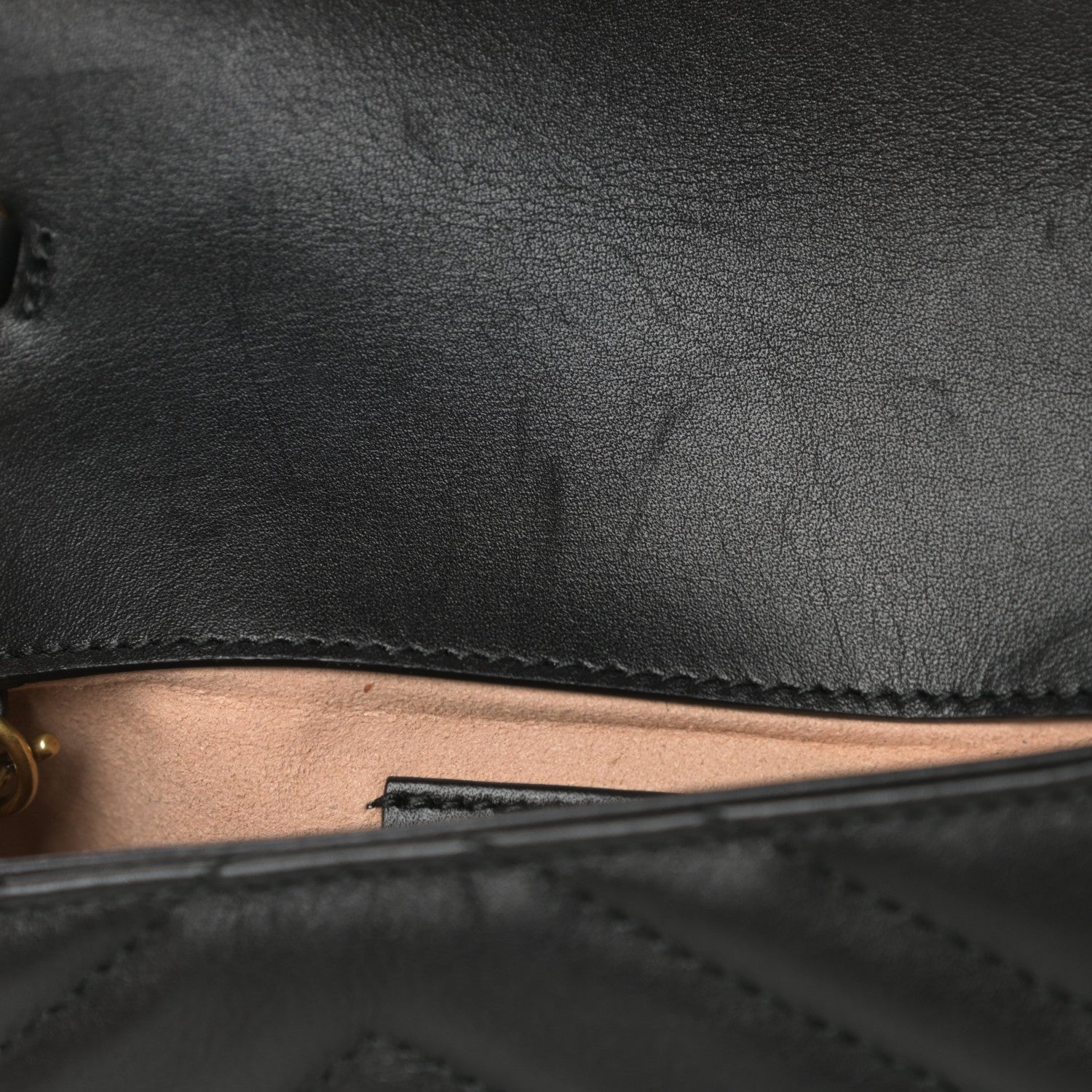 Gucci Calfskin Matelasse Super Mini GG Marmont Shoulder Bag Black 11 of 13