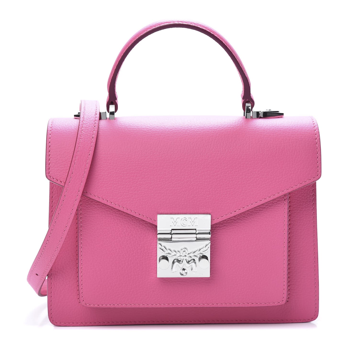 Grained Calfskin Small Patricia Satchel Sugar Pink