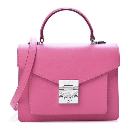 MCM Grained Calfskin Small Patricia Satchel Sugar Pink 1 of 10