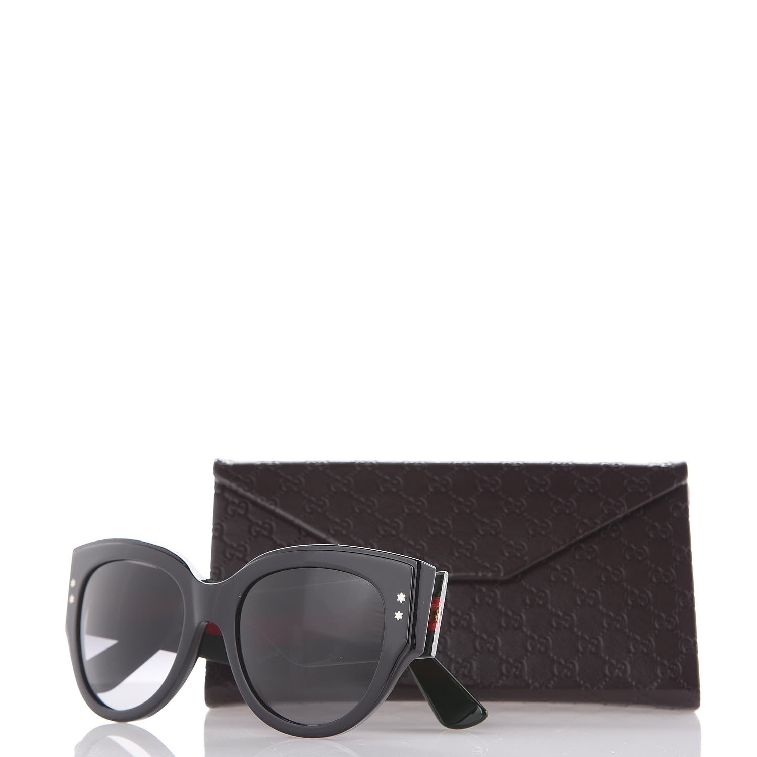 Gucci Acetate Oversized Rectangle Frame Web Sunglasses GG GG3864/S Black 7 of 7