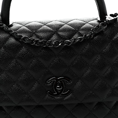 Chanel Caviar Quilted Small Coco Handle Flap So Black 8 of 10