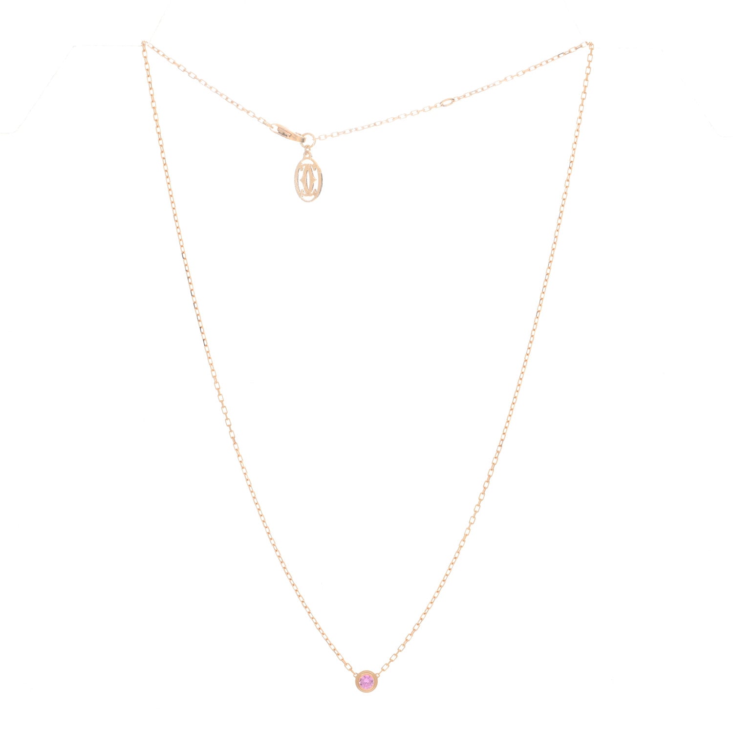 Cartier 18K Pink Gold Pink Sapphire D'Amour Pendant Necklace 2 of 4