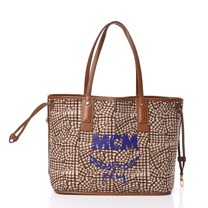 MCM Visetos Medium Liz Reversible Shopper Tote Cognac 7 of 16