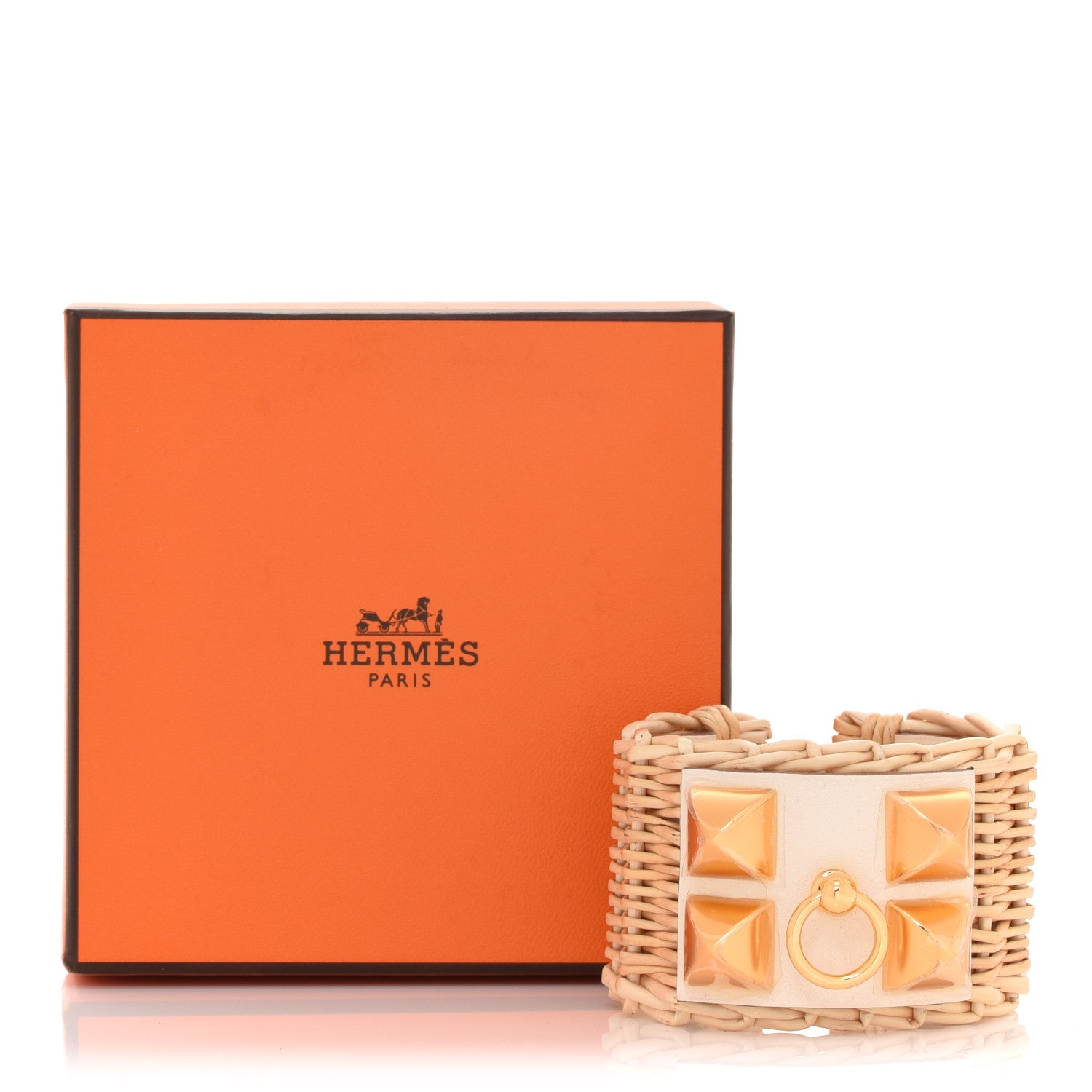 Hermes Barenia Osier Collier De Chien CDC Picnic Bracelet T2 Nata 7 of 7
