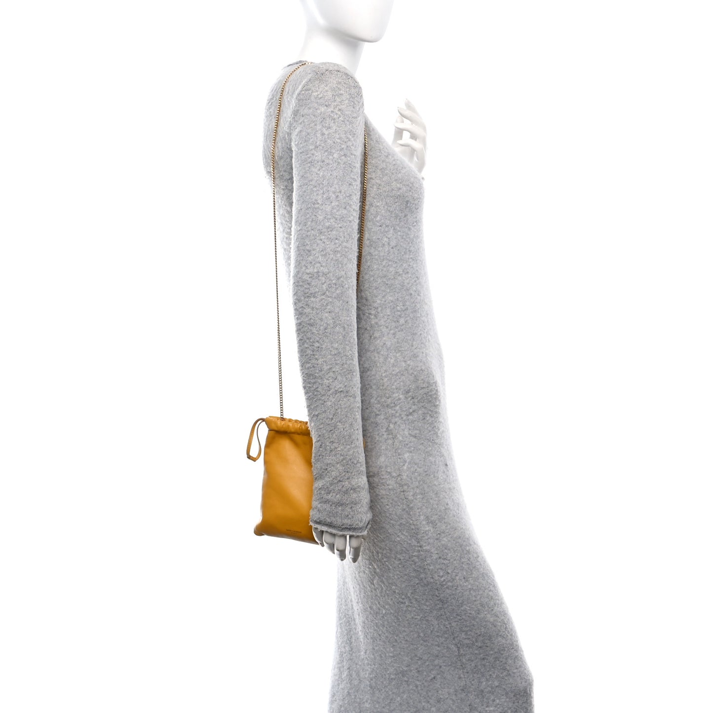 Lambskin Paris Drawstring Pouch Saffran