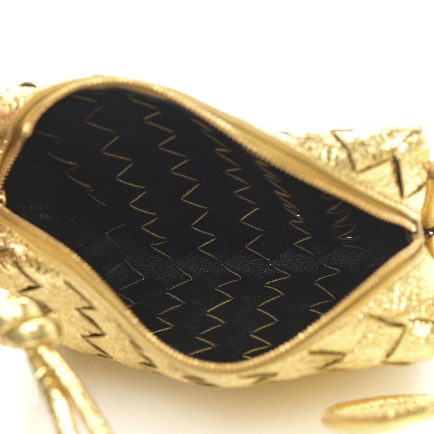 Bottega Veneta Metallic Calfskin Intrecciato Mini Loop Camera Bag Gold 5 of 9