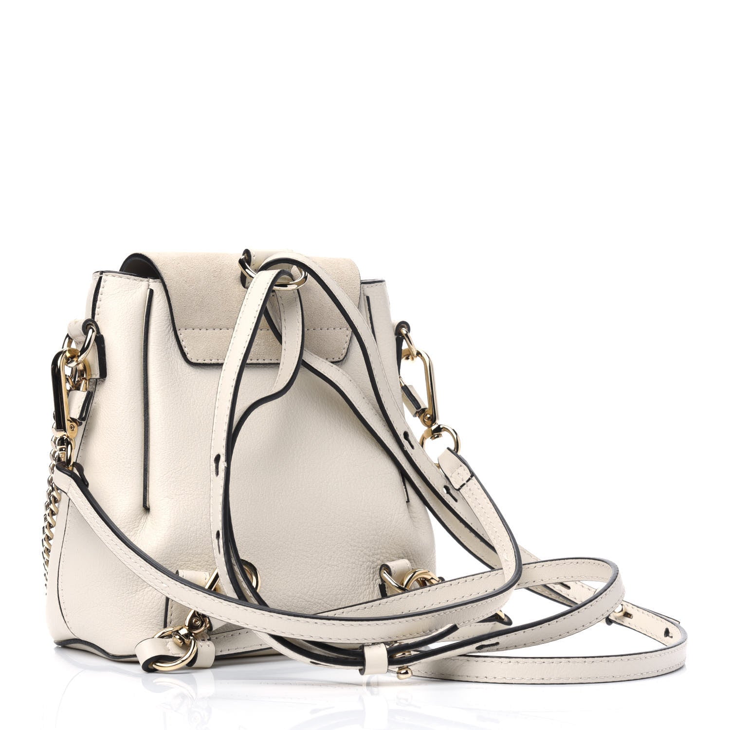 Chloe Suede Calfskin Small Faye Backpack Off White 2 of 4