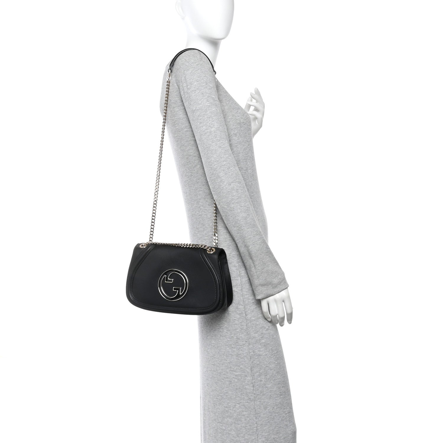 Gucci Calfskin Blondie Medium Shoulder Bag Black 2 of 10