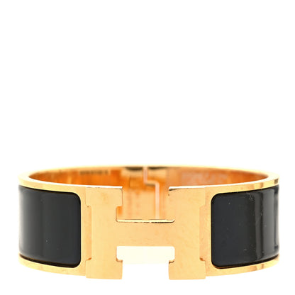 Hermes Enamel Wide Clic Clac H Bracelet PM Black 1 of 4