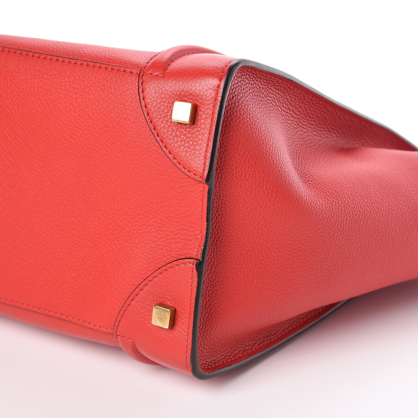 Drummed Calfskin Mini Luggage Red