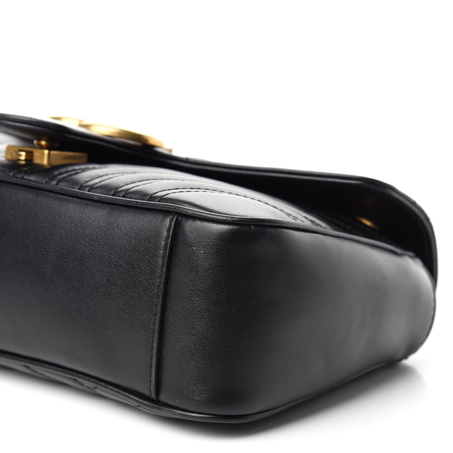 Calfskin Matelasse Small GG Marmont Shoulder Bag Black