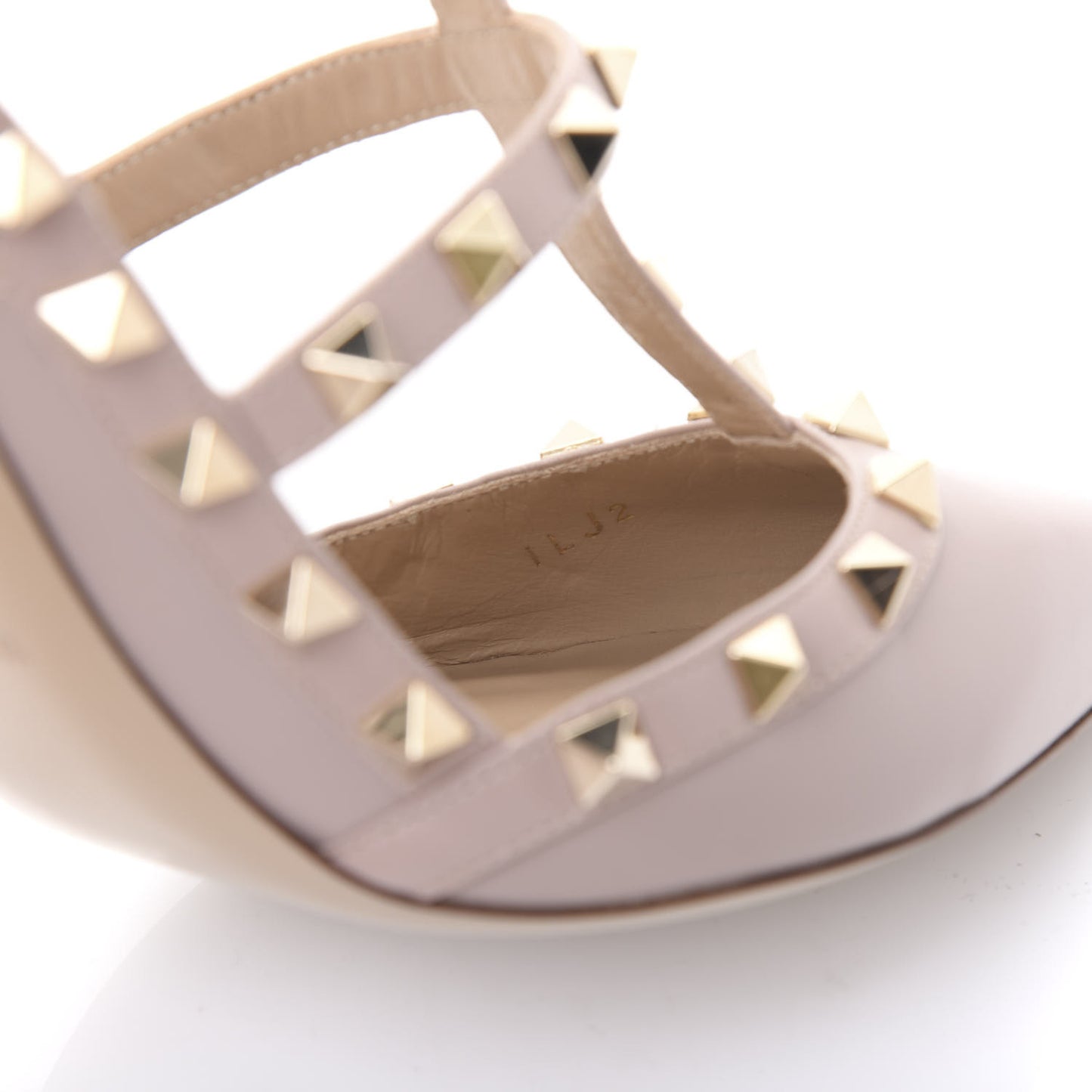 Nappa Rockstud Ankle Strap Pumps 41 Poudre