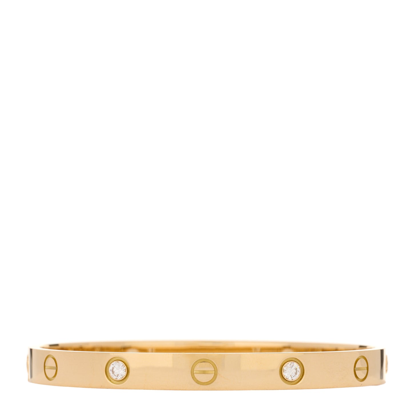 18K Yellow Gold 4 Diamond LOVE Bracelet 17
