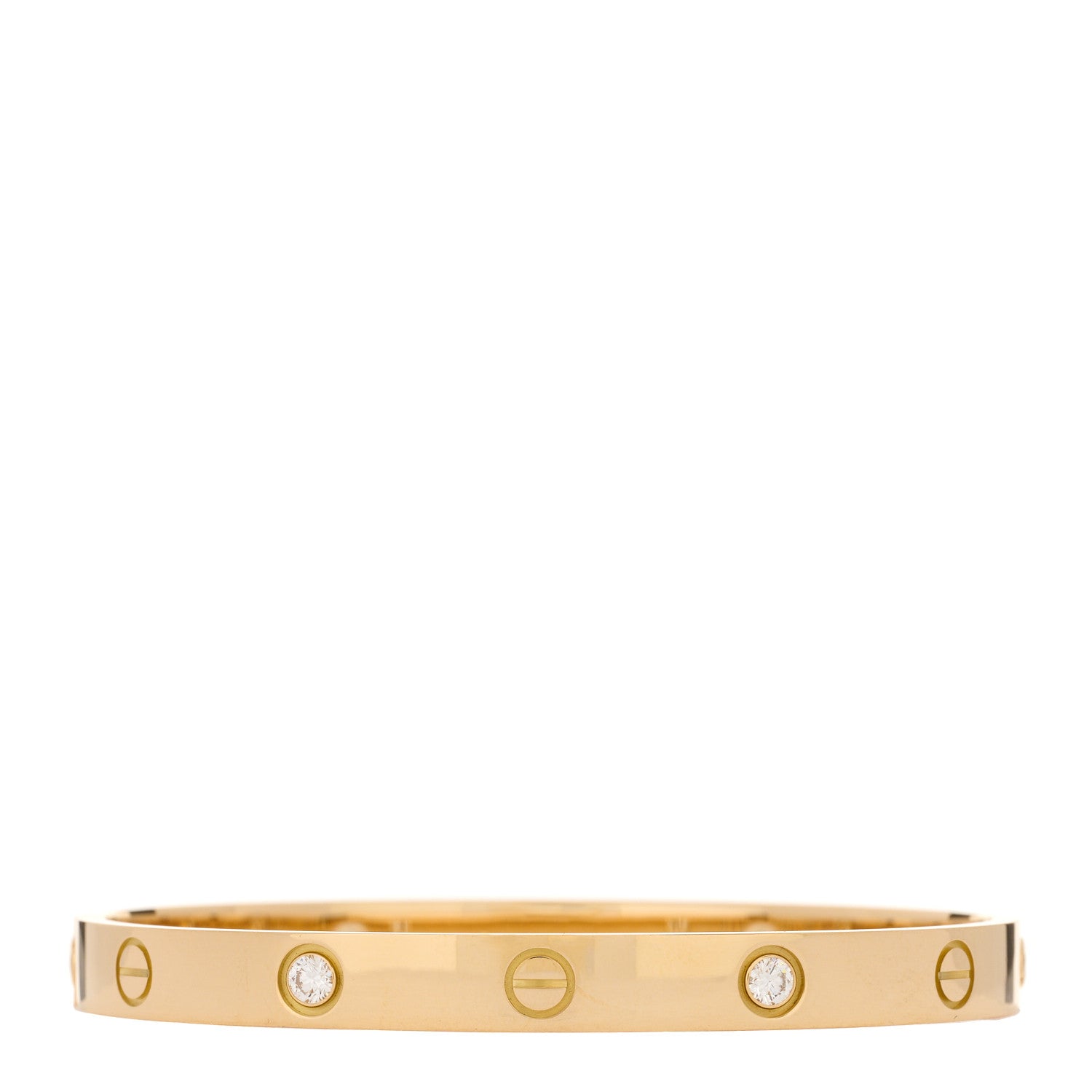 Cartier 18K Yellow Gold 4 Diamond LOVE Bracelet 17 1 of 8
