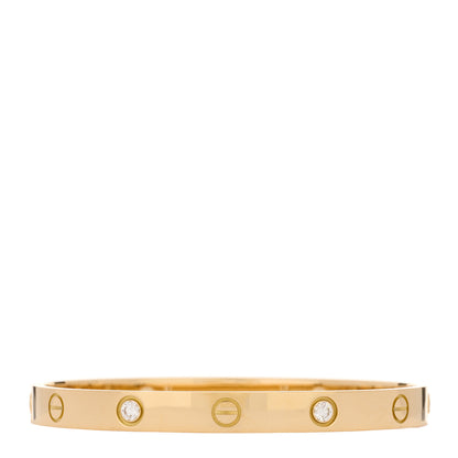 Cartier 18K Yellow Gold 4 Diamond LOVE Bracelet 17 1 of 8