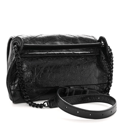Saint Laurent Crinkled Calfskin Matelasse Monogram Niki Body Bag Black 3 of 12
