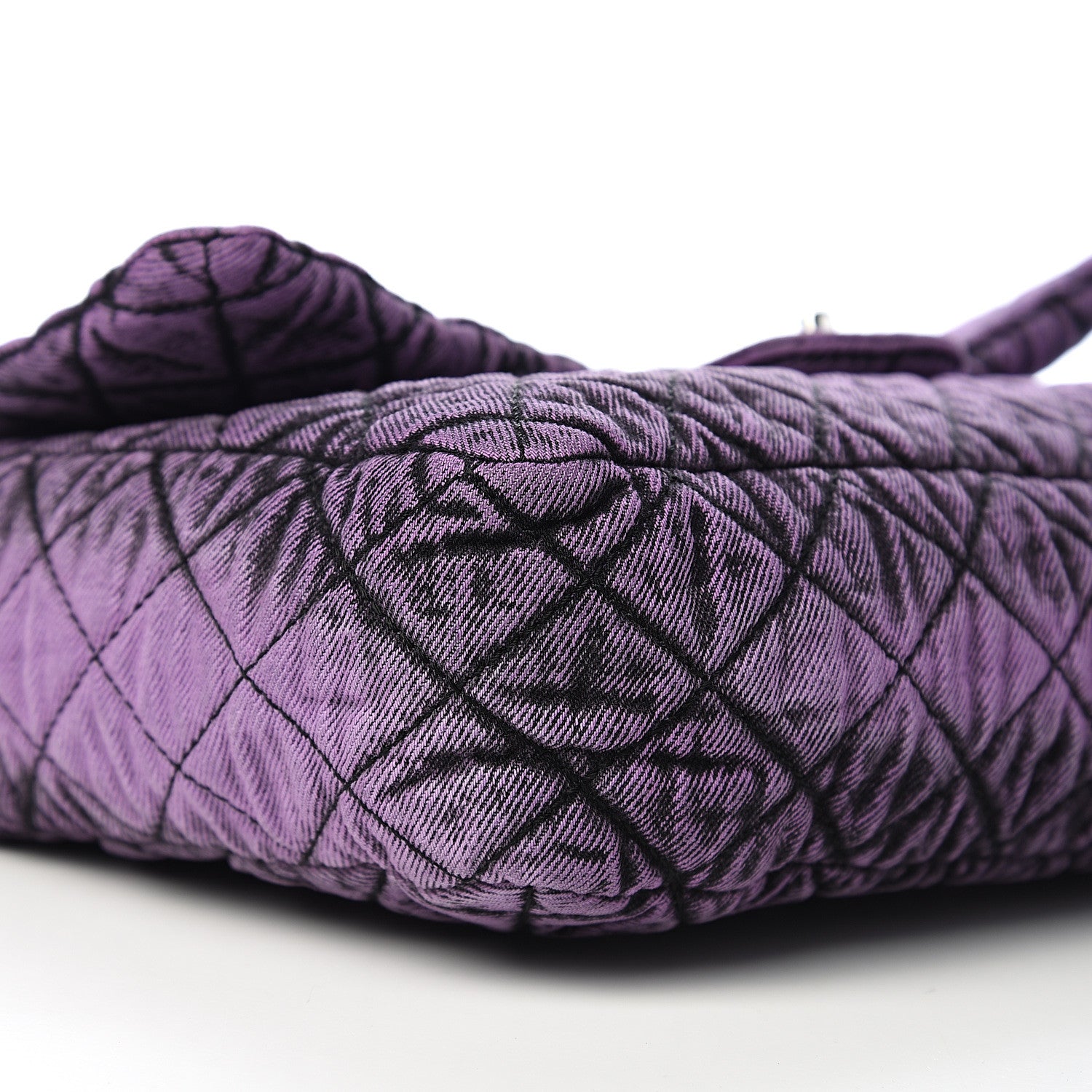 Chanel Denim Quilted Denimpression Flap Purple Black 7 of 10