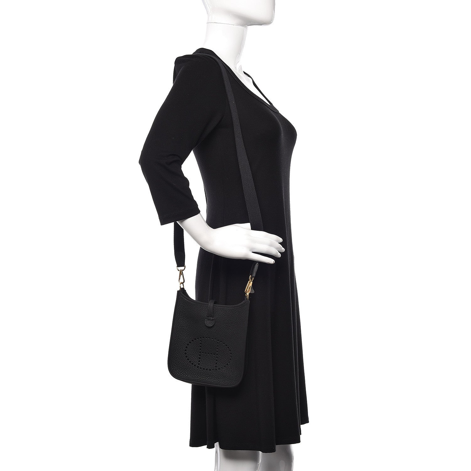 Hermes Taurillon Clemence Evelyne TPM Black 2 of 12