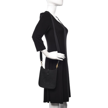Hermes Taurillon Clemence Evelyne TPM Black 2 of 12