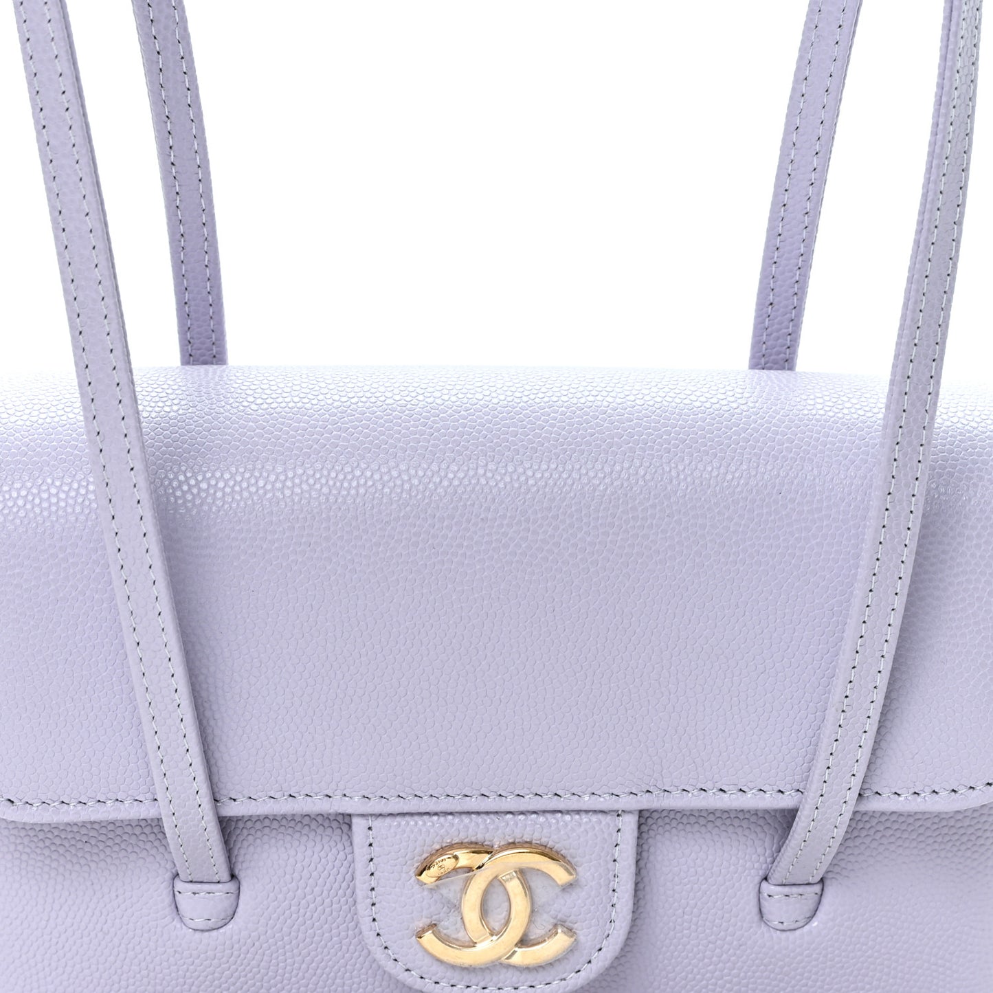 Shiny Caviar Mini Preppy Coco Shoulder Bag Purple