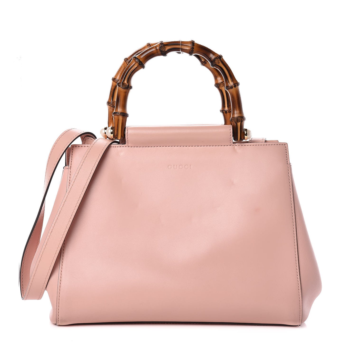 Nappa Bamboo Small Nymphaea Top Handle Bag Perfect Pink