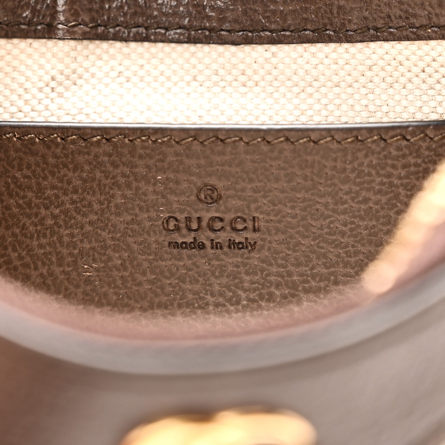 Gucci GG Supreme Monogram Textured Dollar Calfskin Mini Ophidia Chain Bag Beige Ebony 6 of 10