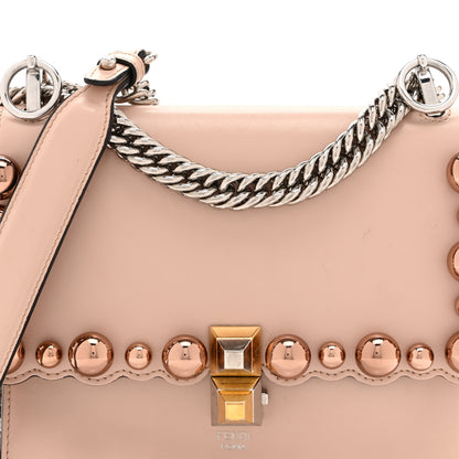 Fendi Vitello Liberty Pearl Scalloped Studded Small Kan I Shoulder Bag Soap 9 of 14