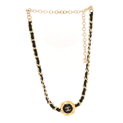 Chanel Metal Lambskin Enamel CC Choker Gold Black 3 of 5