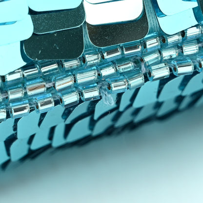 Fendi Sequin Paillettes Vitello Grace Sex and the City Baguette Spring Turquoise 13 of 14