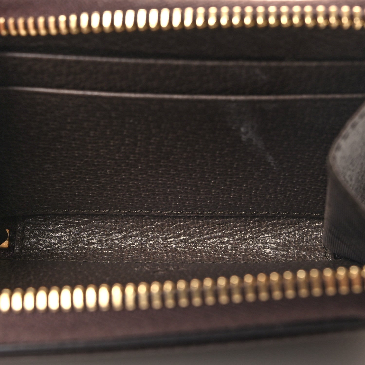 Gucci GG Supreme Monogram Textured Dollar Calfskin Web Ophidia Zip Around Card Case Wallet Beige Ebony New Acero 5 of 7