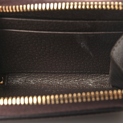 Gucci GG Supreme Monogram Textured Dollar Calfskin Web Ophidia Zip Around Card Case Wallet Beige Ebony New Acero 5 of 7
