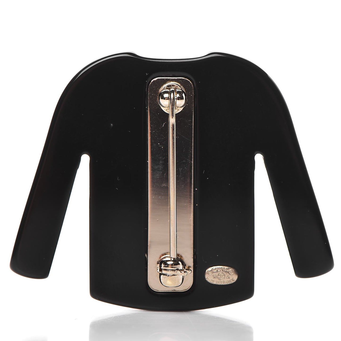 Resin Sweater CC Brooch Black White