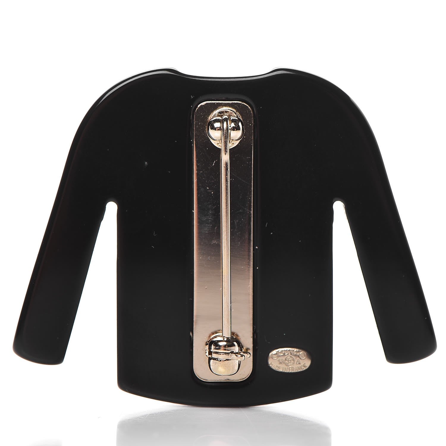 Chanel Resin Sweater CC Brooch Black White 3 of 5