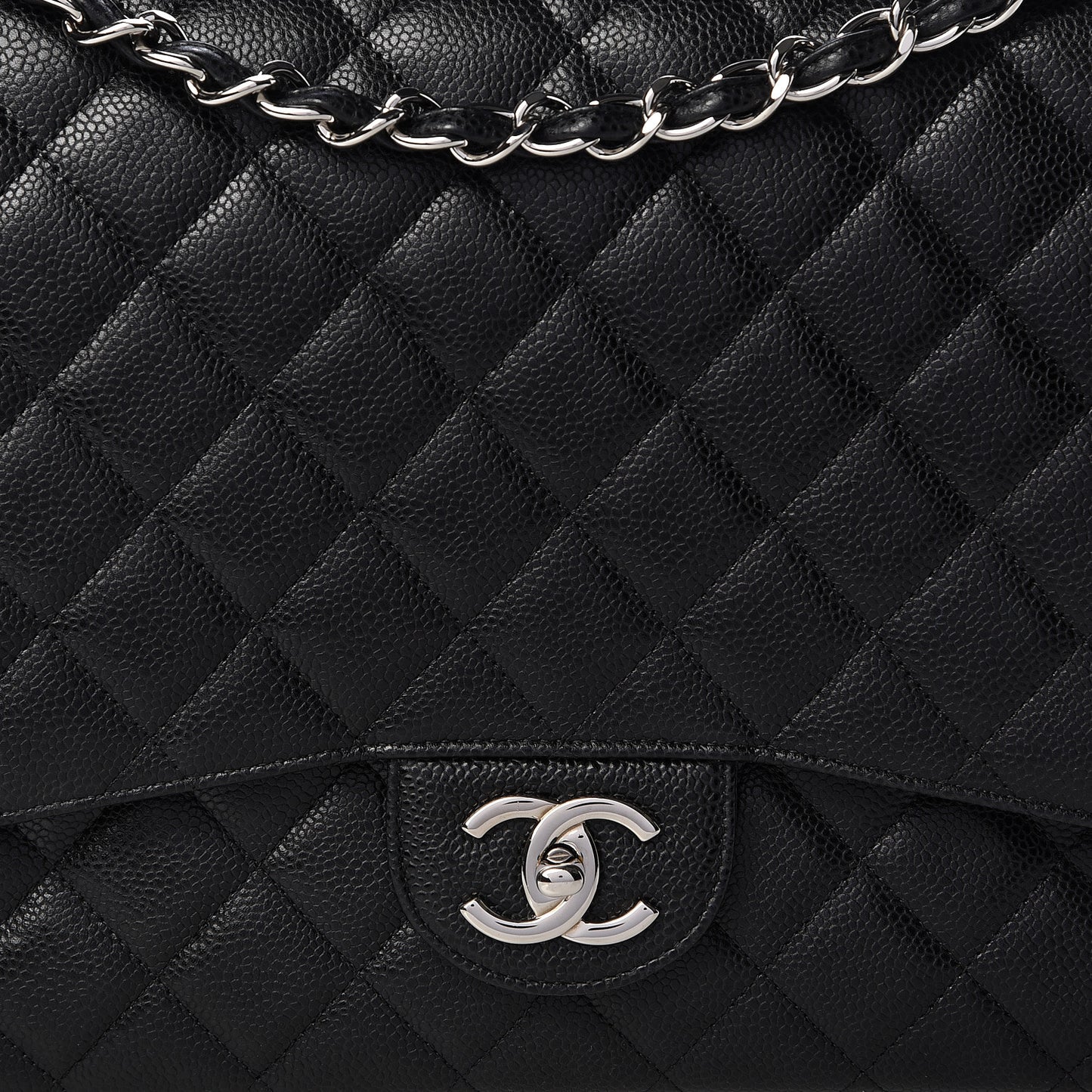 Caviar Quilted Maxi Double Flap Black
